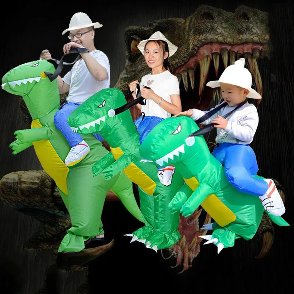 Opblaasbare Dinosaurus Cosplay kostuum grappig feest volwassen kinderen Halloween239D