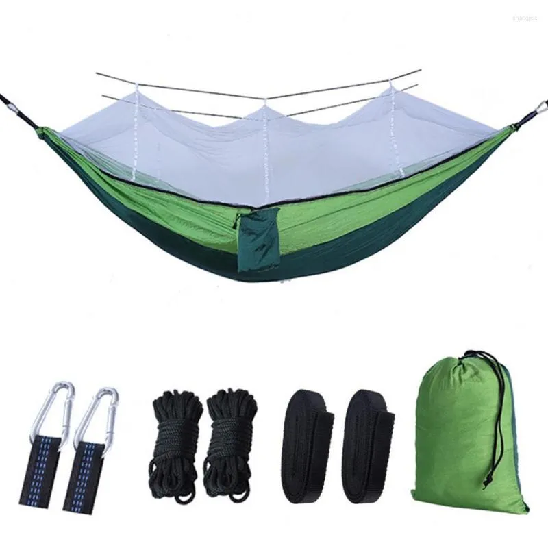 Obozowe meble Premium Ultralight Travel Hammock z odpornym na komary netto Trwałe nylonowe siatkowe wiszące łóżko na spółkę