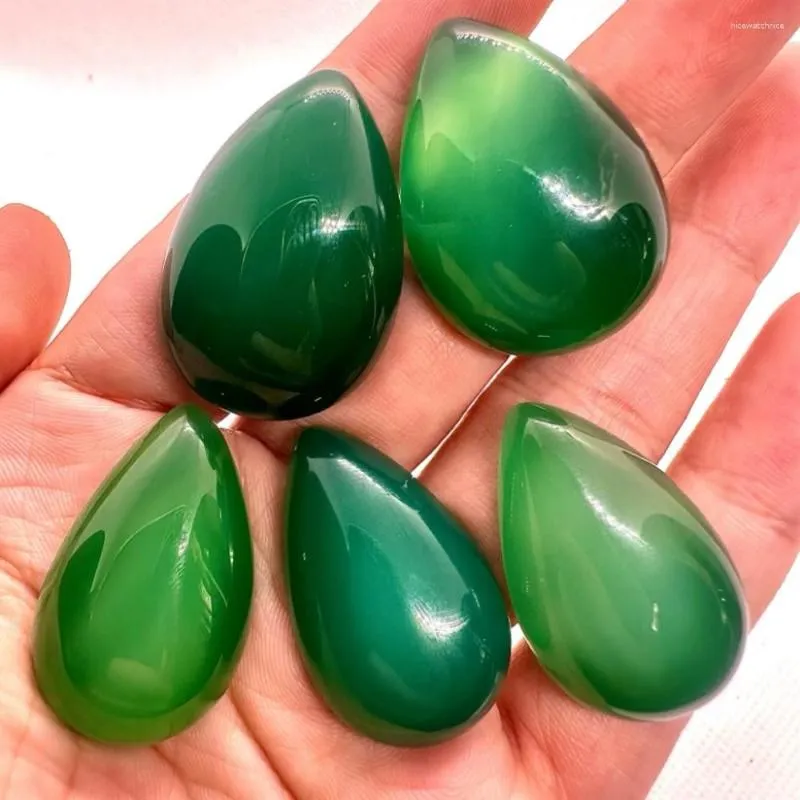 Pendant Necklaces Green Agate Stone Water Drop For Diy Jewelry Women Accessories Necklace With Stones Big Female 5pc Amulet Charms