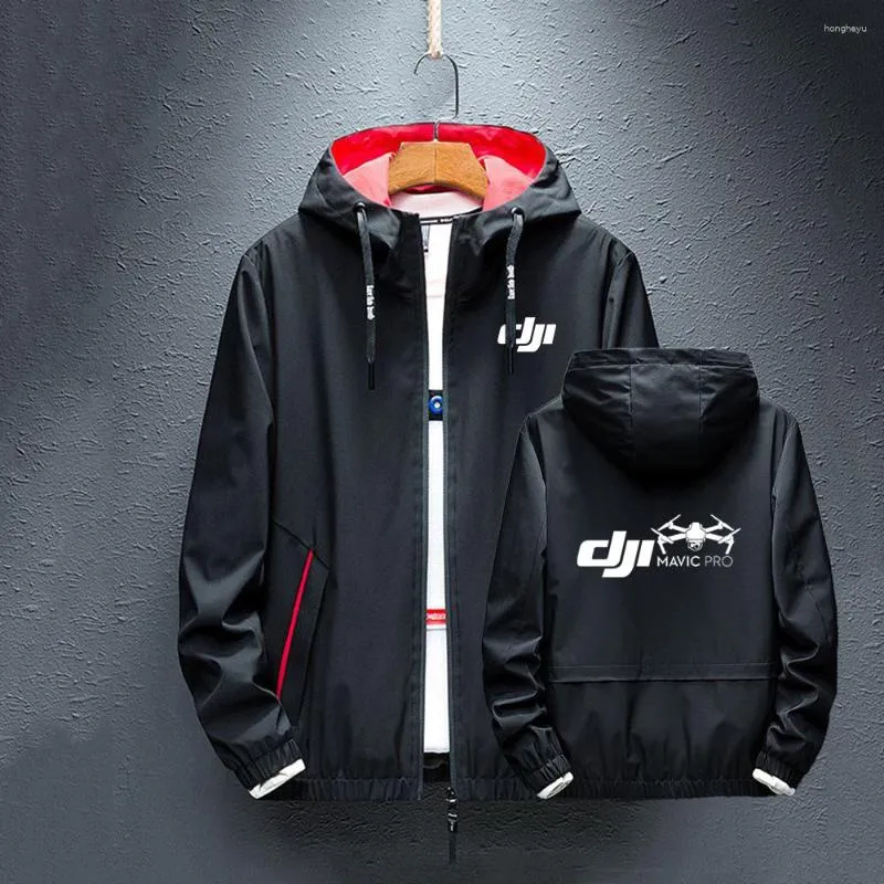 Felpe con cappuccio da uomo Dji Professional Pilot Drone Stampato Giacche da uomo Softshell impermeabile Giacca a vento da esterno Cappotto Abbigliamento da caccia