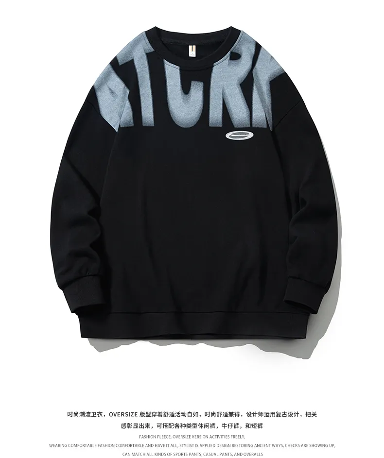 Herrtröjor tröjor crewneck hoodie herrfjäder och hösten lösa stort modemärke y2k harajuku pullover topp mäns casual tryckt tröja 230714