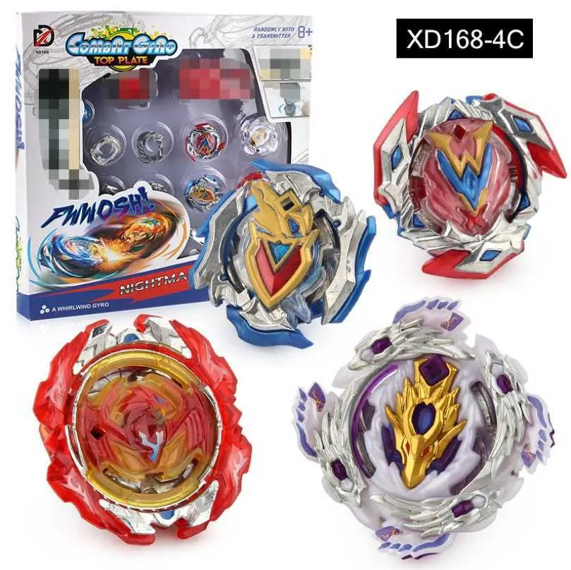4D Beyblades TOUPIE BURST BEYBLADE SPINNING TOP XD168-4A 4pcs with Launcher Grip 4D Launcher Arena Metal Fight Battle
