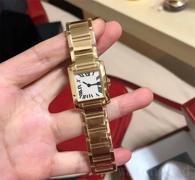 Square watch women tank montre de luxe tank wristwatches plated rose gold orologi casual metal designer watches high quality 2 styles fashion simple