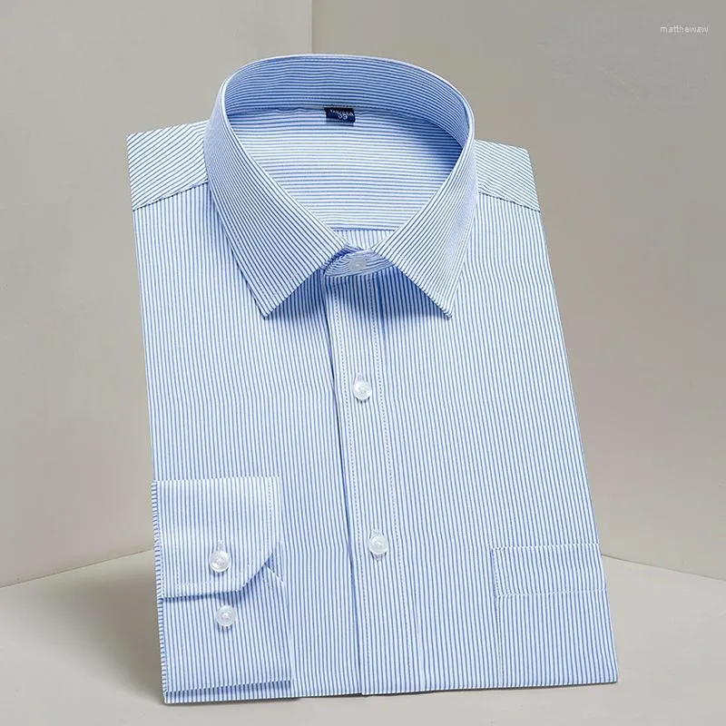 Men's Casual Shirts Social Work Long Sleeve Shirt Men Slim Fit 8XLPure Color White Dress Formal Business Longsleeve For