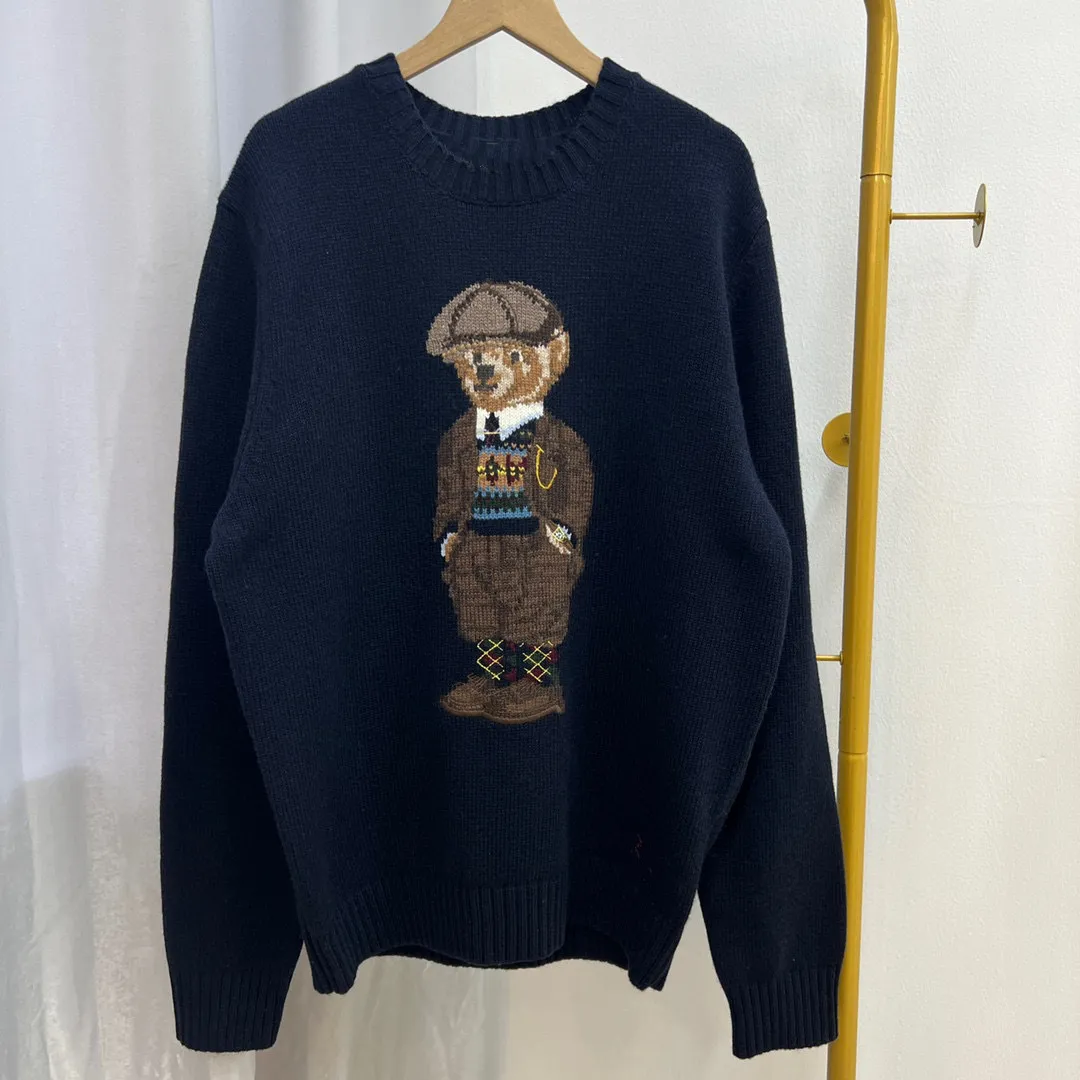 Designer Men sweaters polos ralphs bear pullover crewneck knitted long sleeve casual printed Clothing Top Meiclothes High Quality