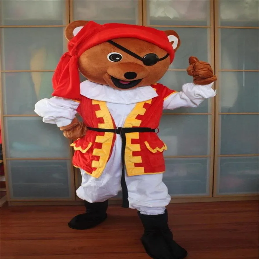 Performance Pirate Bear Mascot Costumes Christmas Fancy Party Dress Cartoon Character Outfit Suit Adults Size Carnival Easter Adve214g