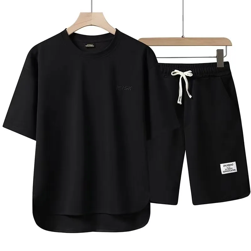 2023ブランドデザイナーメンズTシャツ服ブラックアイスシルク、ゆるい、ファッショナブル、通気性、クール、クイック乾燥