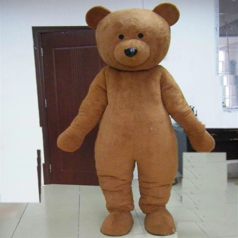 2019 Factory Outlets costume de mascotte d'ours en peluche de couleur marron pour adultes à porter pendant 277h