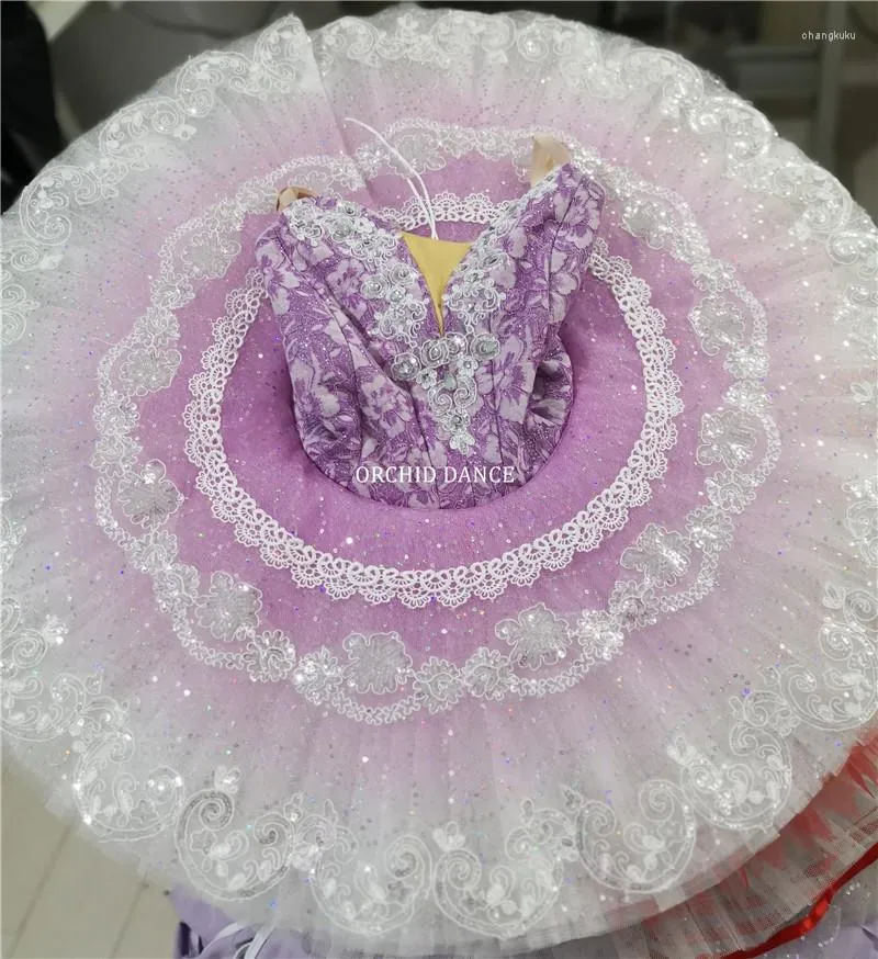 Stage Wear High Quality Coming Costom Size Color Girls Adult Woman Performance Omber Professional Light Purple Ballet Tutu