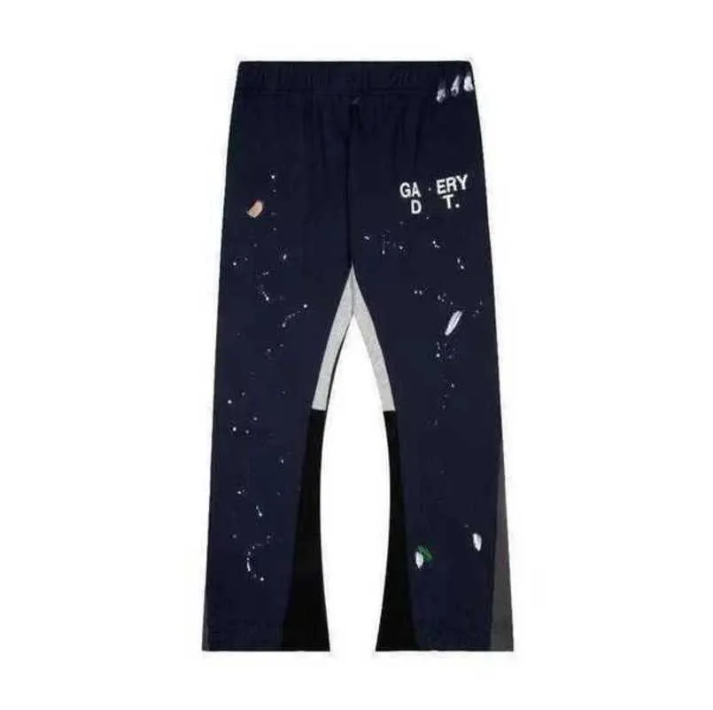 Top Quality Galleries Men's Pants Designer Sweatpants Sports Painted Flare Sweat Pant Fashion Splicing Hand-painted Printed