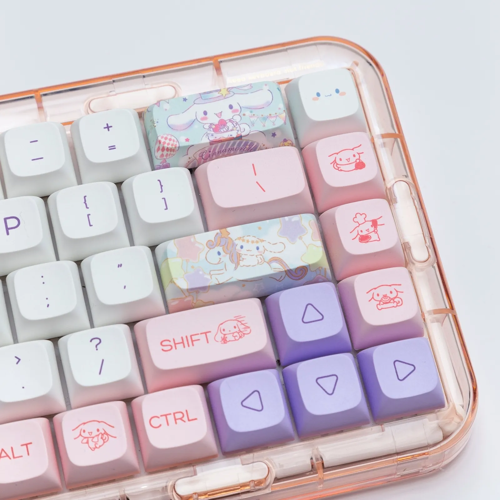 Tangentbord xda -profil PBT -tangentknappar 130 Keys/Set för Cherry MX White KeyCap Diy Custom Mechanical Keyboard Cap Dye Sub Cute Dog Blue Pink 230715