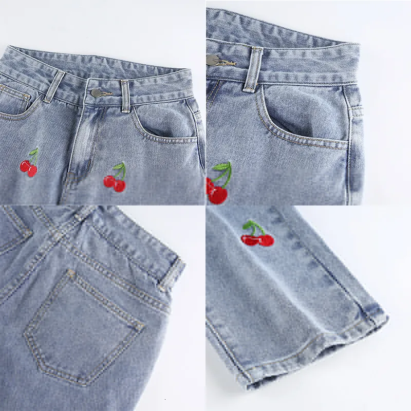 人気ブランド新作豊富 Waist DHgate.com:High Cherry Denim Straight Embroidered Clothing