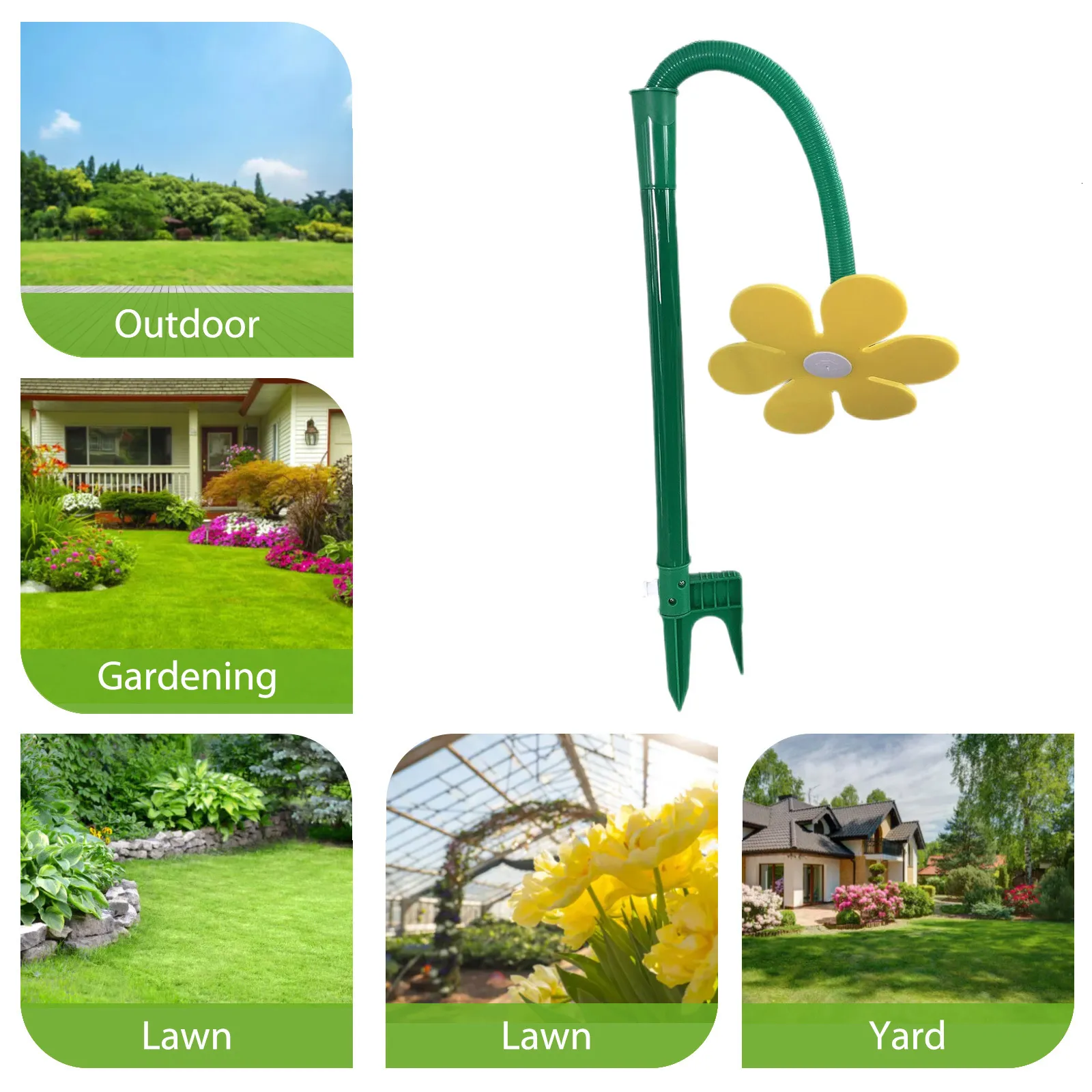 Arroseur Rotatif Crazy Daisy 360° - Pour Pelouse, Jardin - Base Plastique Durable, Couleurs Vives
