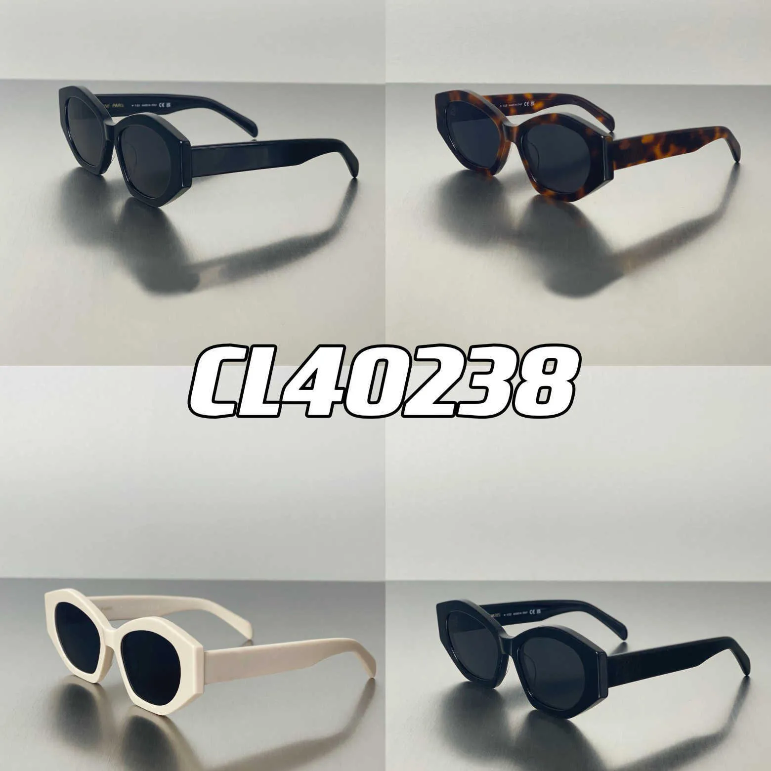 Óculos de luz azul Óculos de sol Lunette Luxe Recomendar Moda Óculos de sol Triomphe CL40238 Óculos de sol vintage UV400 Óculos