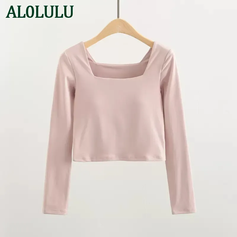 Al0lulu Yoga Women's Fashion Sports Top With Chest Pad Yoga Clothing Professional Runing Fitness Leng Sleeves