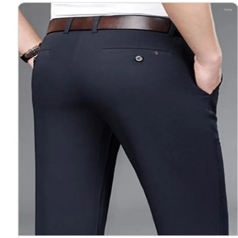 Herrbyxor 2023 Spring Autumn Casual Man Slim Fit Chinos Fashion Trousers Man Formal Brand Clothing Plus Size 28-42