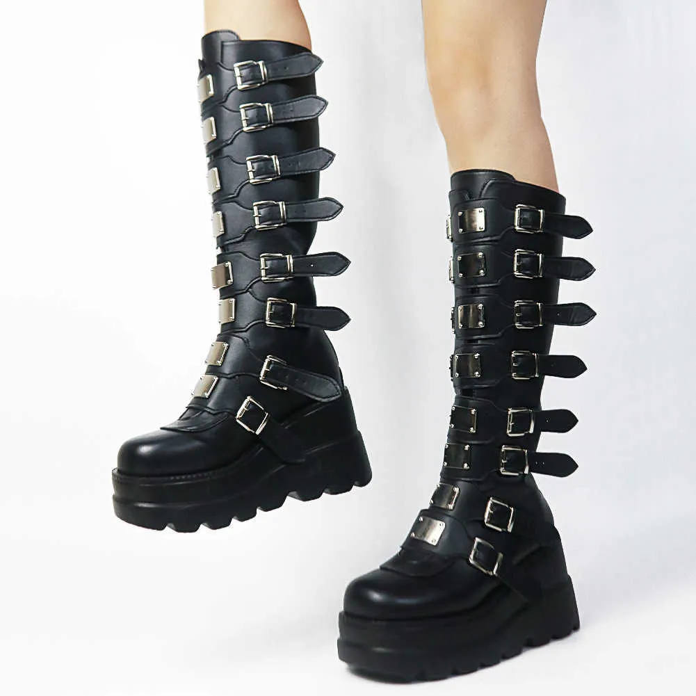 Goth buckle boots outlet