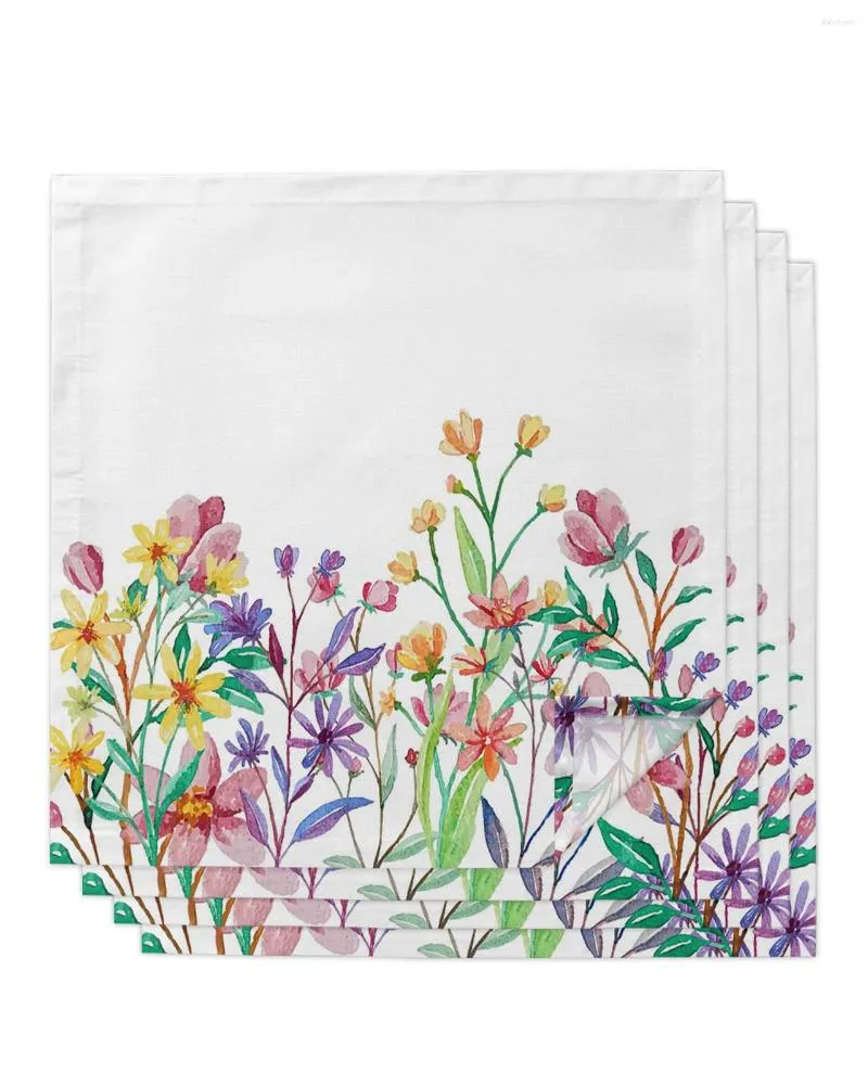 Tabelle Serviette Farbe Blume Aquarell Pflanze Servietten Tuch Set Taschentuch Abendessen Für Hochzeit Bankett Party Dekoration