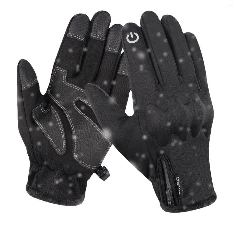 Guanti da ciclismo Outdoor Inverno Unisex Calore antivento Equitazione Full-Finger Plus Velluto Alpinismo Sci Touch screen impermeabile