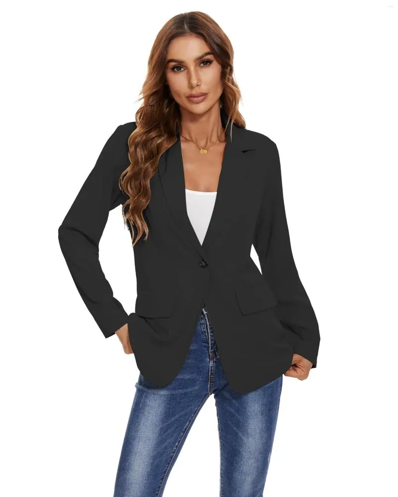 여자 정장 Springn Seaon Casual Blazers Long Sleeve Open Front Lapel Collar Work Office Jacke Pockets