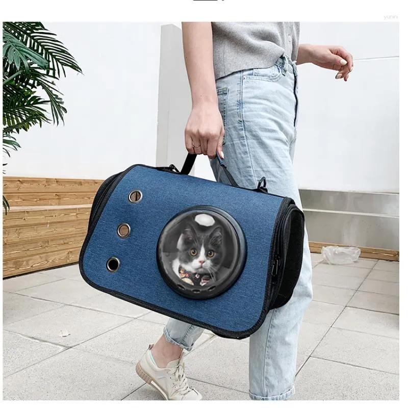 Cat Carriers Folding Handbag Pet Bag Oxford Cloth Cross Body Portable Breathable Comfortable Backpack Small Medium-sized