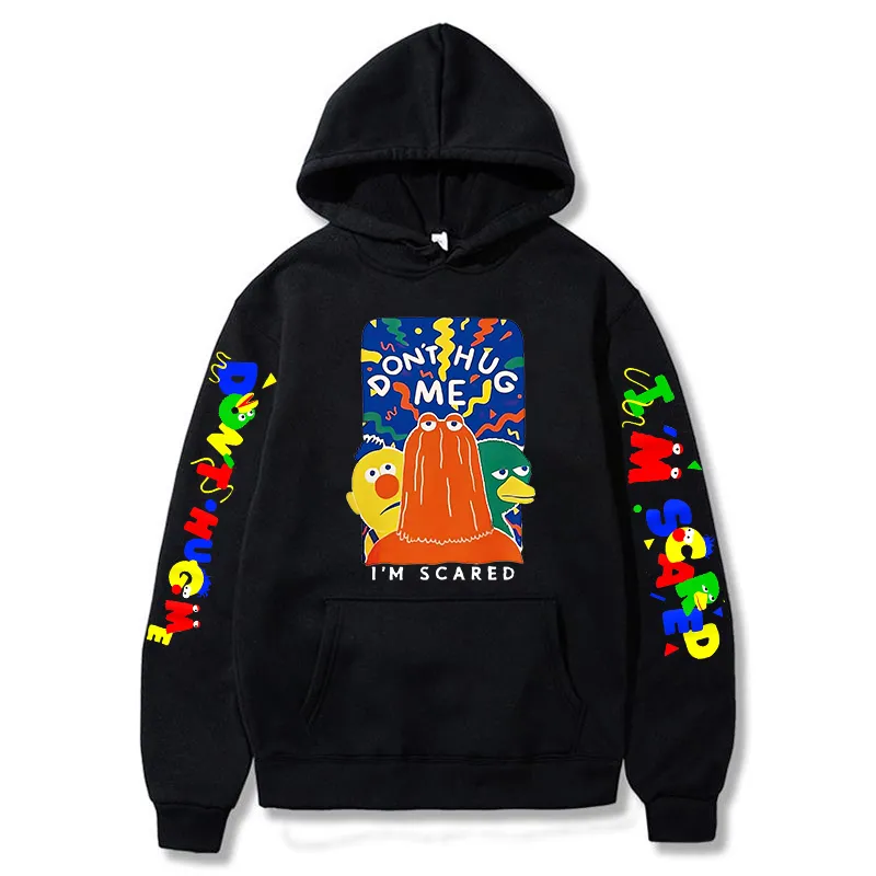 Tecknad grafik inte kram mig im rädda hoodies män tröjor y2k kläder unisex sudaderas kvinnor kläder harajuku mode