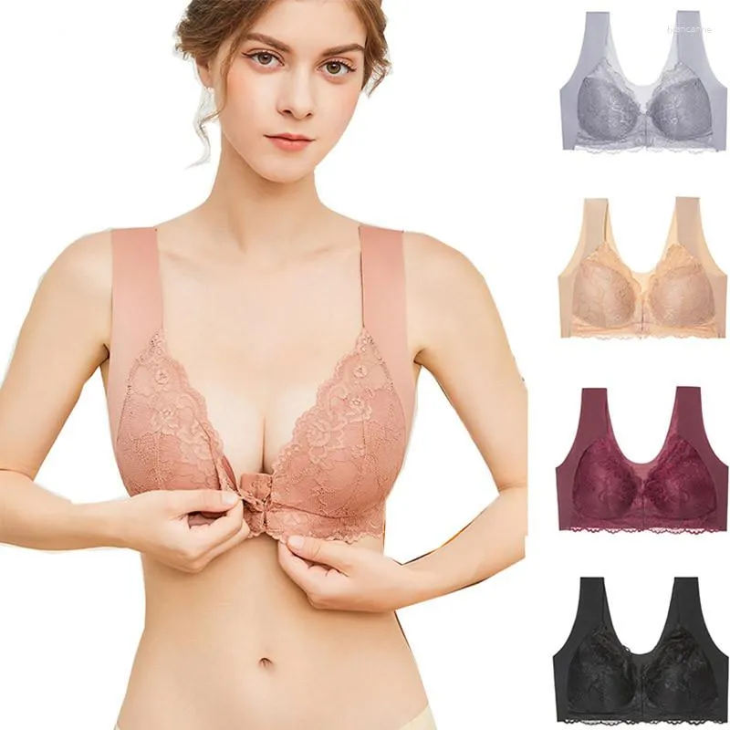 Kvinnors shapers M-5xl underkläder framstängning BRAS Kvinnor plus storlek Sömlös Push Up Brassiere Vest Top Sexig BH