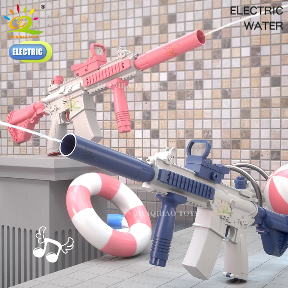 Sand Play Water Fun M416 Automatisk Electric Gun Summer Storkapacitet Water Beach Outdoor Water Fight Swimming Pool Children's Toys Gifts 230714