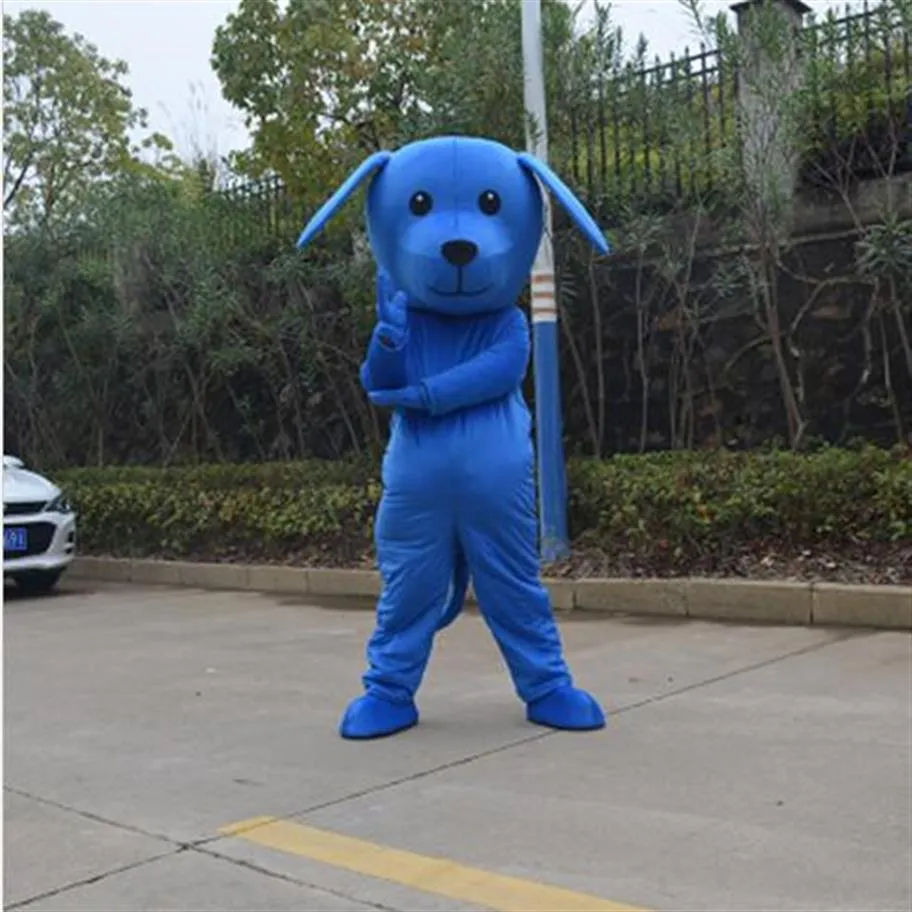 Halloween Blue Dog Mascot Costume High Quality Cartoon doggie Animal Anime theme character Christmas Carnival Party Costumes240o