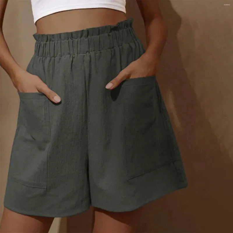 Damskie szorty Summer Fashion Bawełniany lniany stały kolor Casual Spodnie Jedwabny piżama dla kobiet zestaw stalowy damski bikini z