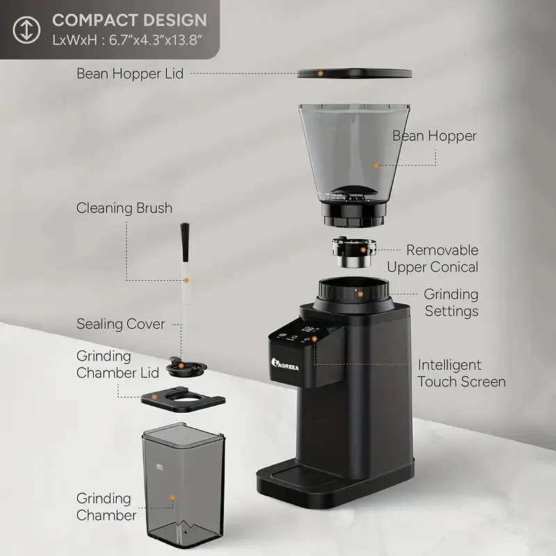 Anti-static Conical Burr Coffee Grinder With 24 Grind Settings