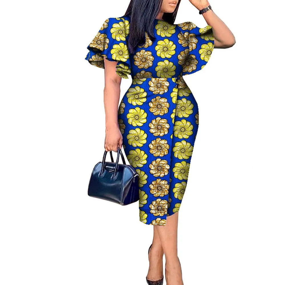 Ankara Dresses African Kitenge Long Dress Designs African Womens Dress With  Butterfly Sleeves In Wax Print