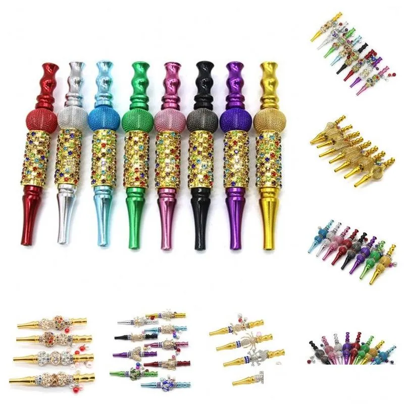 Pipes À Fumer Amovible Narguilé Embouts De Bouche En Métal Pendentif Shisha Filtre Porte-Cigarette Animal Lanterne Forme Portable Accessoires 14J Dhlzu