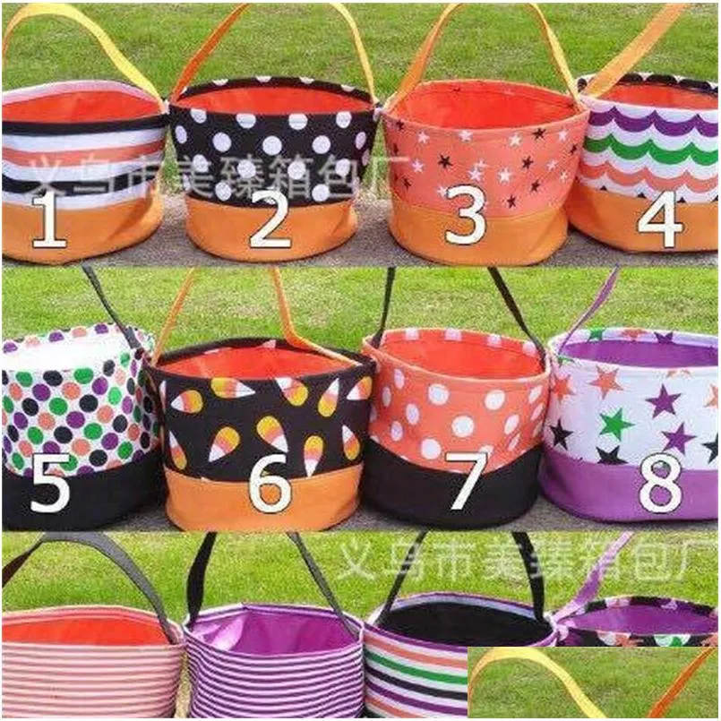 Storage Baskets Halloween Printing Bucket Gift Wrap Girls Boys Child Candy Collection Bag Handbag Spirit Festival Basket 11 5Jz Bb D Dh3Mr