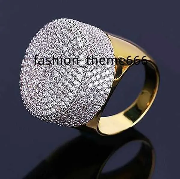 Iced Solitaire Ring 14K Gold Out Rings Mens Hip Hop Jewelry Bling Cool Zirconia Stone Luxury Deisnger Hombres Hiphop Anillos Regalos 14