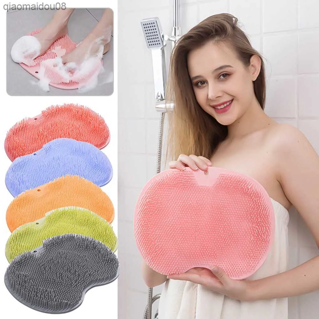 Siliconen Exfoliërende Douche Massage Schraper Antislip Bad Scrub Pad Voet Wasborstel Badkamer Tool Mat Wrijven Terug Sucker borstels