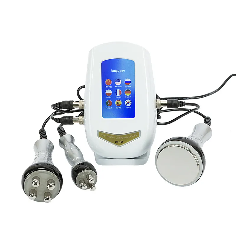 Masseur de visage Multilingue 40KHZ Cavitation Ultrasons Minceur RF Beauté Machine Masseur Raffermissant Levage Anti-rides 230714