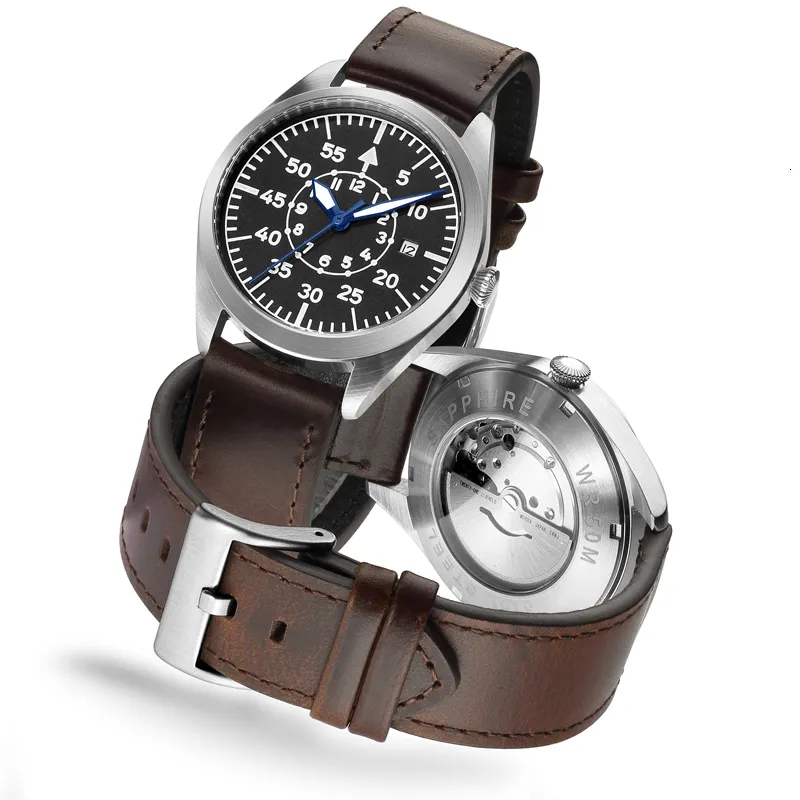 Autres montres Flieger Pilot Watch A Type B Automatic Field Reloj Piloto Relogio Montre-bracelet mécanique Orologio Pilota Montre Pilote 230714