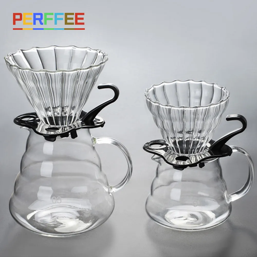 コーヒーフィルタードリッパーボロケイトガラスフィルターを注ぐためのバリスタ醸造透明な再利用可能なファンネル230715