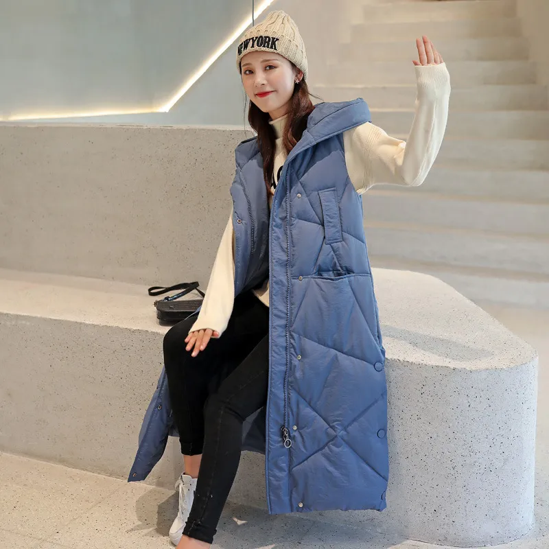 Lu Yoga Outfit Women Down Jackets Hoodies Long Vest Down Parkas Caistcoat Tops Ladies Outerwear Coats冬の厚いコート