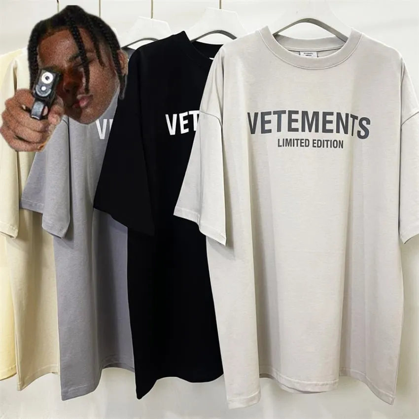 Dress Vetements Limited Editon Tshirt Mężczyźni Kobiety 1: 1 Najlepsza jakość litera drukowana ponadgabarytowa koszulka TEE TEE