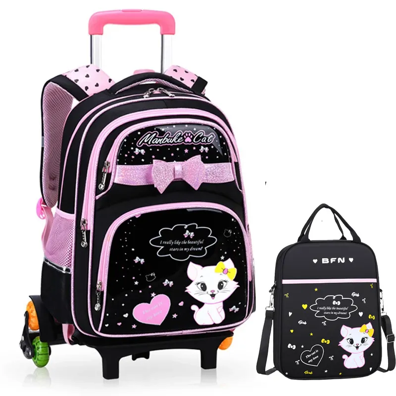 s Trolleybus Children's Teenager girl Children cartoon waterproof 2/6 wheeled luggage 230714