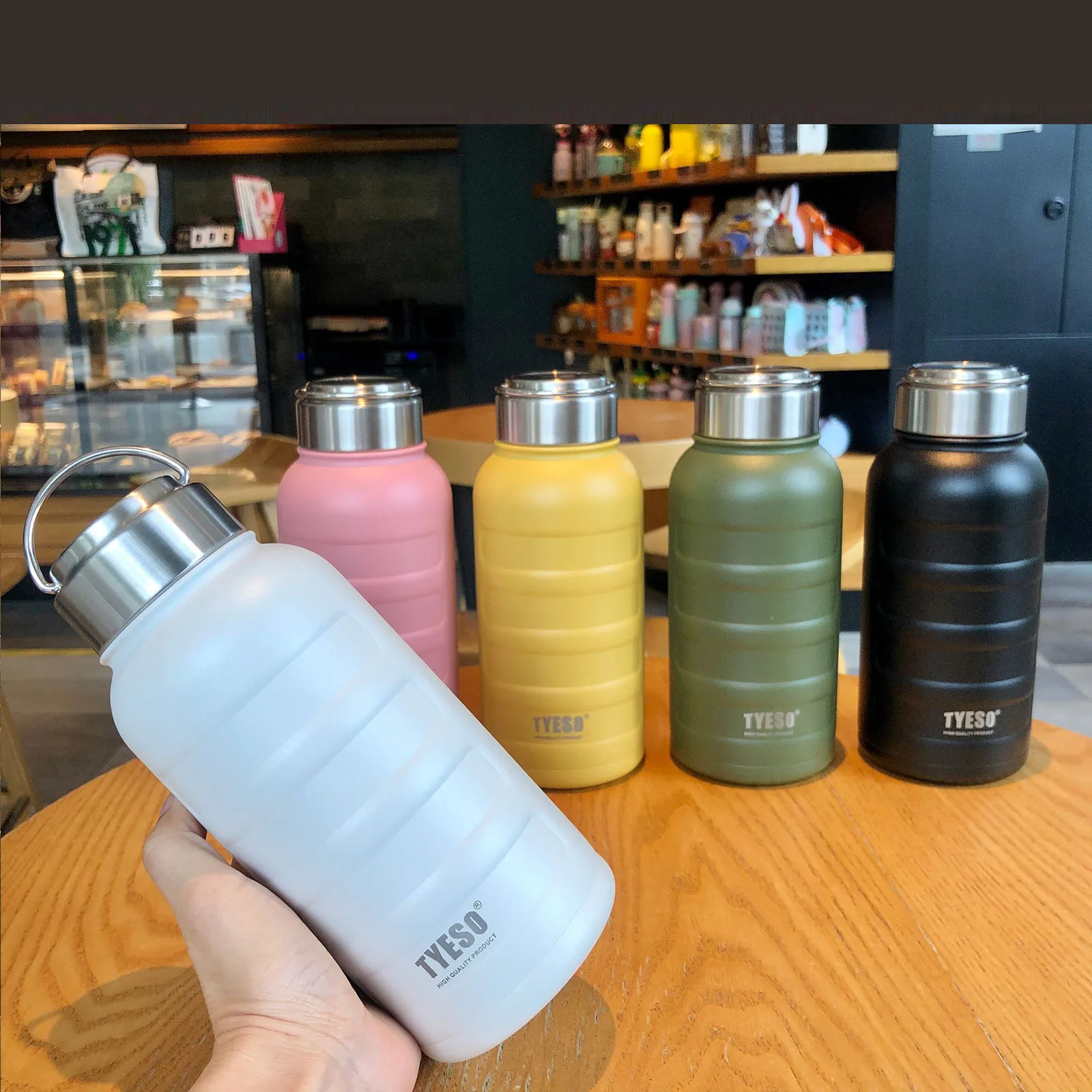 Water Bottles Tyeso 270/360/750/1000ml Stainless Steel Vacuum Insulated Thermos Outdoor Sport Vacuum Bottle Coffee Drinks Water Bottles Termo 230715