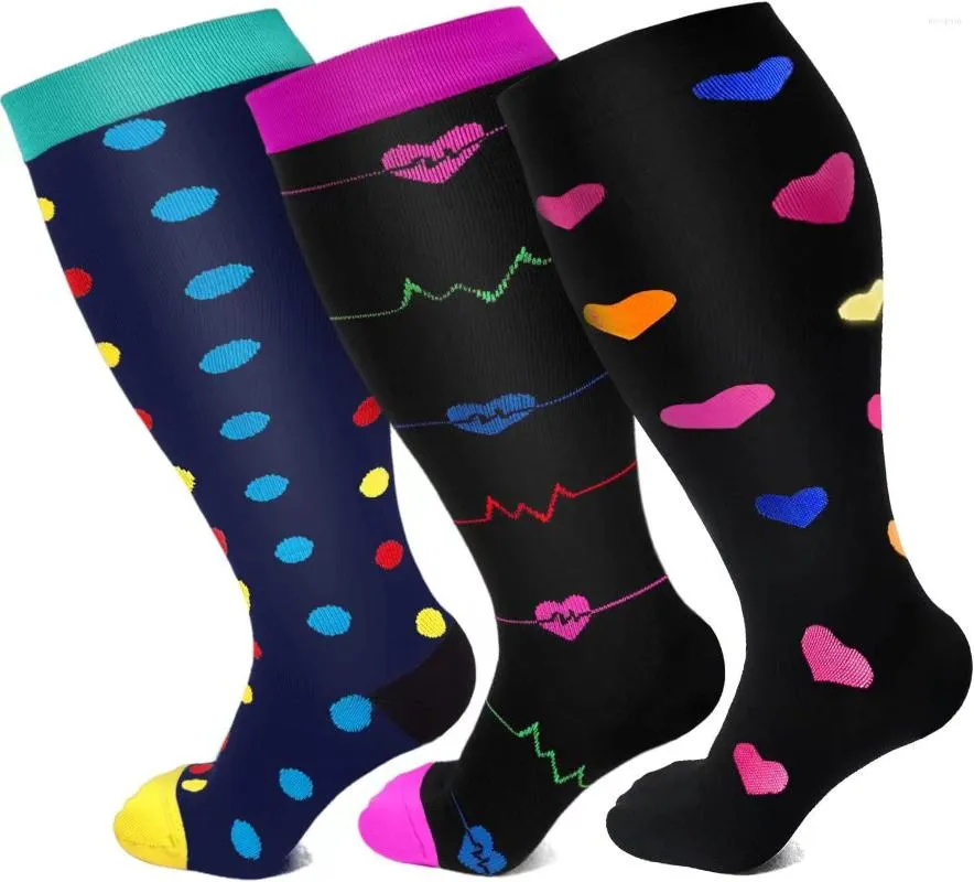 Sports Socks Running Men's And Women's Compression Fattening Plus Extra Large Patterned Models