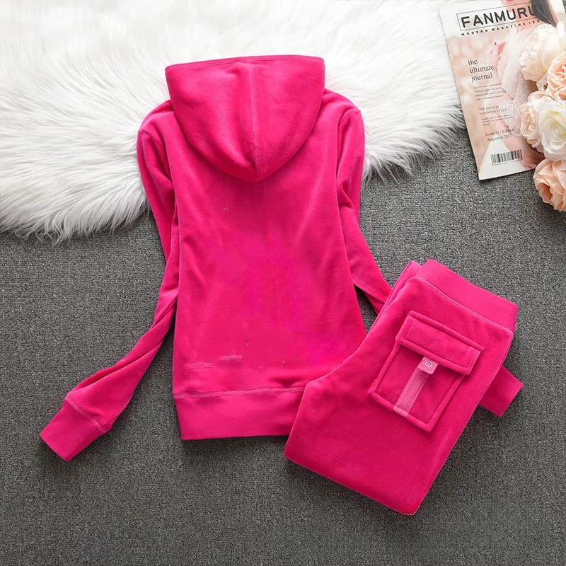 Designer tracksuits Hoodie Women's Velvet Tracksuit Juicy Two Piece Set Women Coutoures Track Suit Sweatsuits Casual Sport Hoodies Sets P3