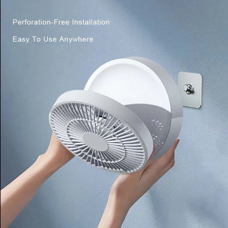 Electric Fans Portable Fan with Control Charging Folding Desktop Cooling Fan Wall Mounted Fan Air Conditioner Camping Fan Night Light