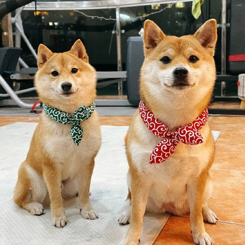 Hundhalsar Bandanas Akita Scarf Soft Collar Washable Bow Accessories Japane Farmhouse Cotton Dogs Bibbs Pet Pet