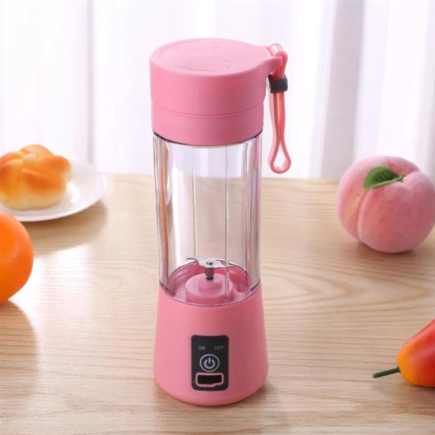 380ML PORTABLE BLENDER ELECTRY JUICER USB شحن عصير الخلاط المصغر مصنع عصير صانع كأس المنزل معالج الطعام 259Z