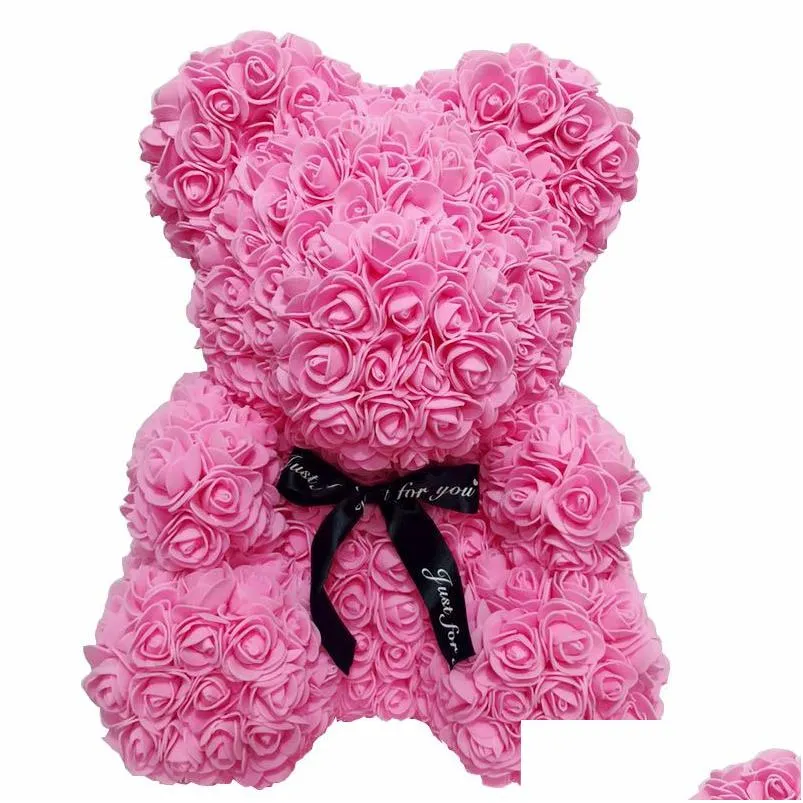 Decorative Flowers Wreaths Wholesale Big Custom Teddy Rose Bear With Box Luxurious 3D Of Roses Flower Christmas Gift Valentines Da Dhq9K