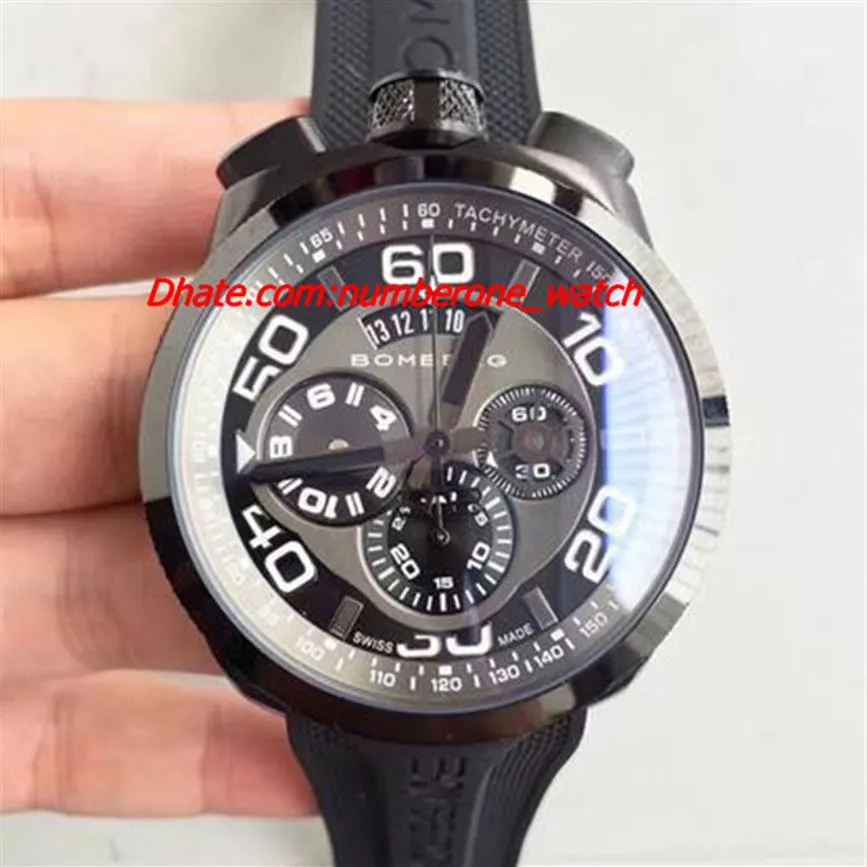 2017 Factory Fashion BRAND NEW AUTHENTIC BOMBERG BOLT 68 QUARTZ CHRONO BLACK PVD RUBBER STRAP WATCH 45mm Men Watches Top Quality294K